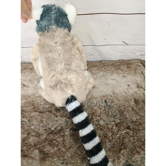 Wild Republic Ring-Tailed Lemur Stuffed Animal Plush Toy Approx 12" Soft Gray - Picture 3 of 8